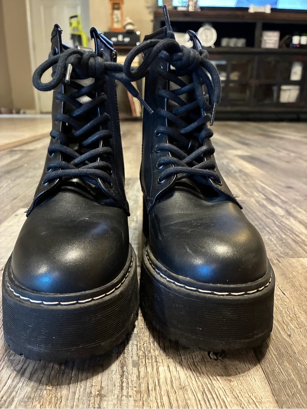 Steve Madden Women's Black Lace-Up Boots